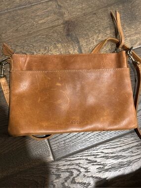 ABLE Brown Suede & Rose Interior Crossbody